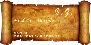 Vetési Gergő névjegykártya